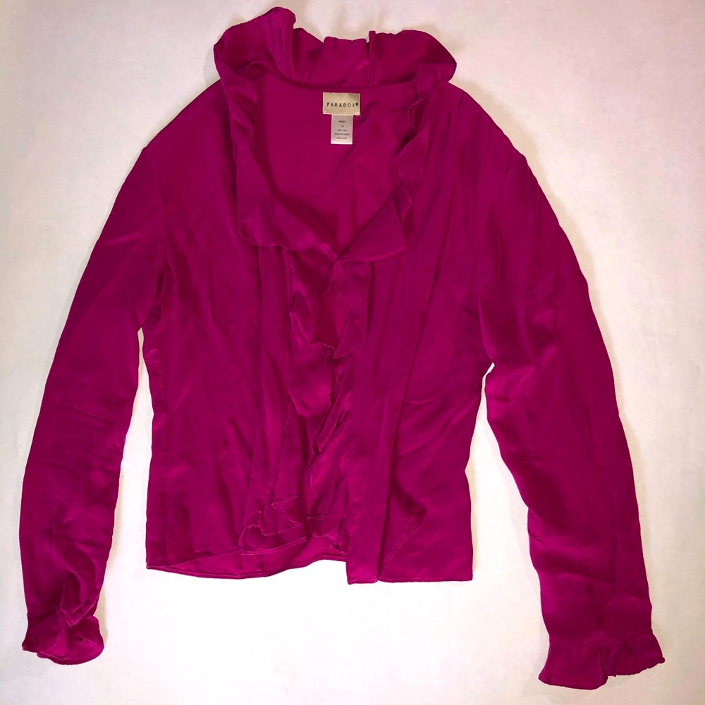 Paradox 100% Silk Blouse Button Up